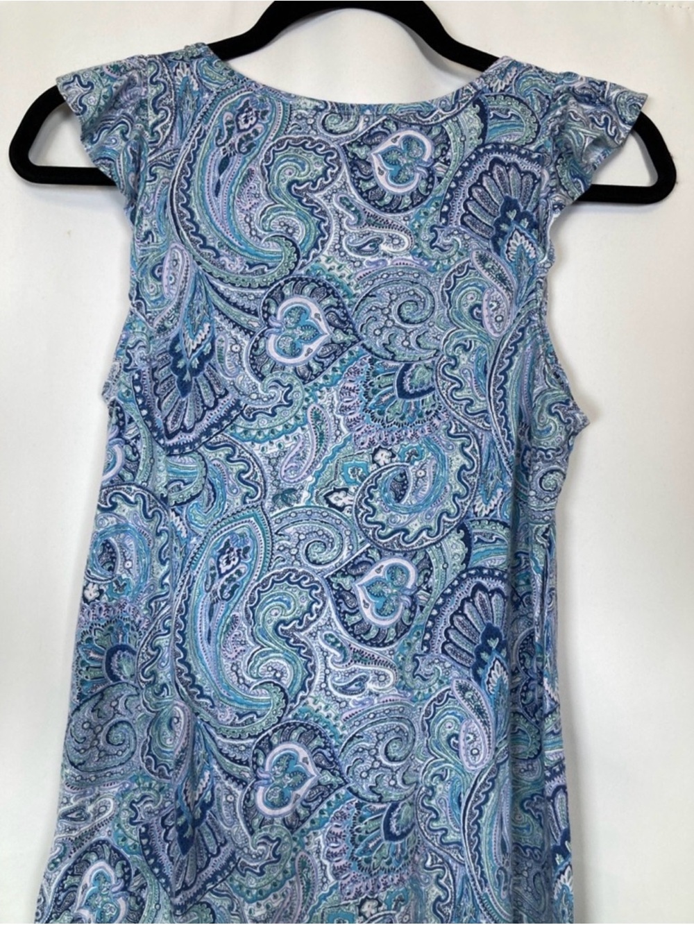 Lauren Ralph Lauren Blue Paisley Sleeveless Ruffle Nightgown Sz Sm - Picture 6 of 8